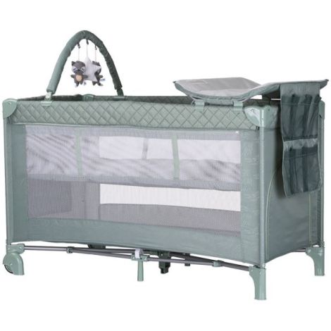 Patut pliabil cu saltea de infasat Chipolino Luna basil - imagine 8